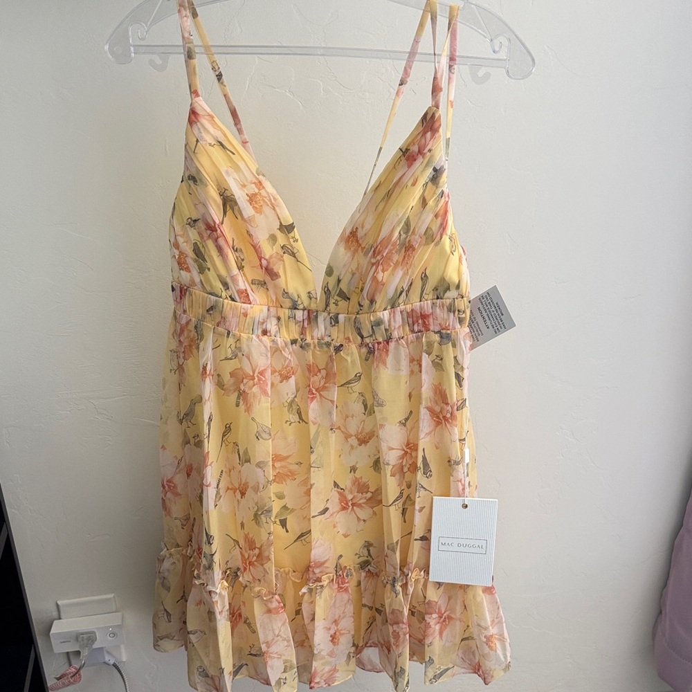 Mac Duggal 70240  Floral Mini Dress size 2